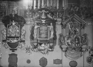 Epitaphien an der Nordwand des Chores für G.T. Schwendendörffer (1685), M.H. Horn (1686) und J.J. Pantzer (1673)