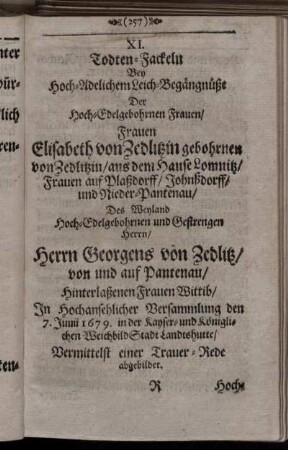 XI. Todten-Fackeln