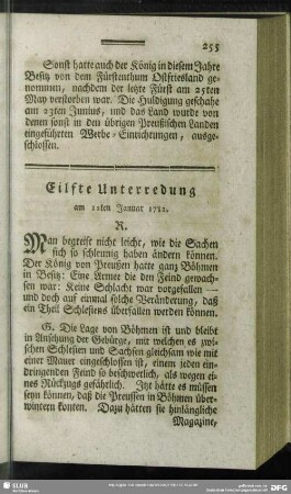 Eilfte Unterredung am 12ten Januar 1782