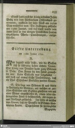 Eilfte Unterredung am 12ten Januar 1782