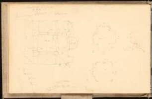 Skizzenbuch 1900-1901: Kapelle zum Heiligen Kreuz in Landsberg, Grundriss, Grundrissdetails