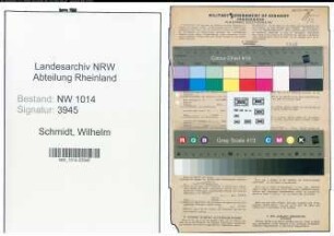 Entnazifizierung Wilhelm Schmidt , geb. 14.09.1892 (Former)