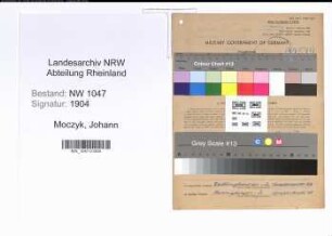Entnazifizierung Johann Moczyk , geb. 24.12.1894 (Schlosser)