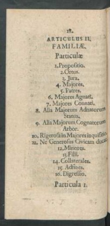 Articulus II. Familiae