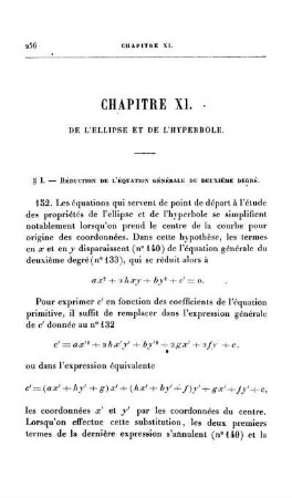 Chapitre XI. De L'Ellipse et de L'Hyperbole.