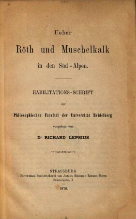 Ueber Röth und Muschelkalk in den Süd-Alpen