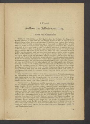 2. Kapitel Aufbau der Selbstverwaltung