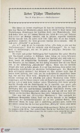 5: Ueber Pfälzer Mundarten