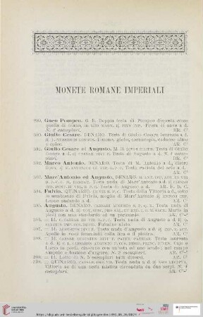 Monete romane imperiali (No. 299 - 961)