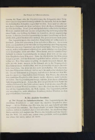a) Der Primat des Selbstbewußtseins.