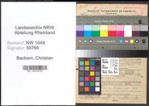 Entnazifizierung Christian Bachem , geb. 13.12.1901 (Architekt)