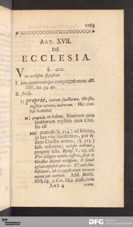 Art. XVII. De Ecclesia.