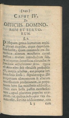 Caput IV. De Officiis Dominorum Et Servorum.