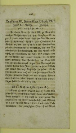Bonifacius III., oekumenischer Bischof, Oberhaupt der Kirche