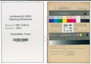 Entnazifizierung Franz Groenefeld , geb. 06.09.1913 (Maler)