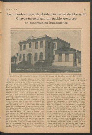 Las grandes obras de Asistencia Social de González Chaves caracterizan un pueblo generoso en sentimientos humanitarios