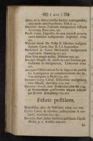 Febris pestilens.