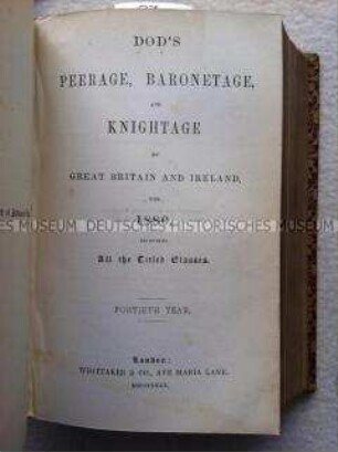 Adelsverzeichnis für Großbritannien und Irland