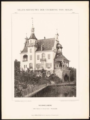 Villa Kayser am Griebnitzsee, Potsdam-Babelsberg: Ansicht Wasserseite (aus: Hermann Rückwardt, Villen-Neubauten der Umgebung von Berlin)