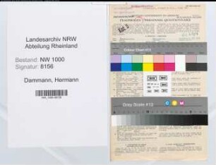 Entnazifizierung Hermann Dammann, geb. 20.01.1921 (Postinspektor)