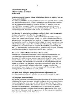 Transkript zum Video-Interview mit Ulrike Rosenbach (Oral Herstory-Projekt)