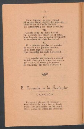 El consuelo á la horfandad : Canción