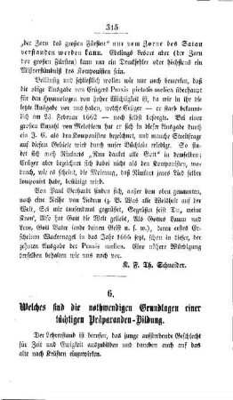 Welches sind die nothwendigen Grundlagen einer tüchtigen Präparanden-Bildung