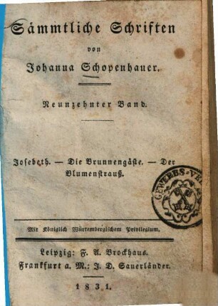 Sämmtliche Schriften, 19. Kleinere Erzählungen und Novellen ; Theil 1