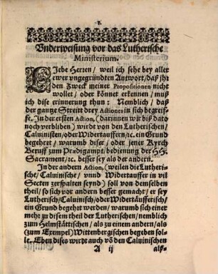 Nihil ad rem : oder ungründliche Antwort Melch. Nicolai u.a. luth. Prädikanten auf die 12 Propos des Glaubensspiegels