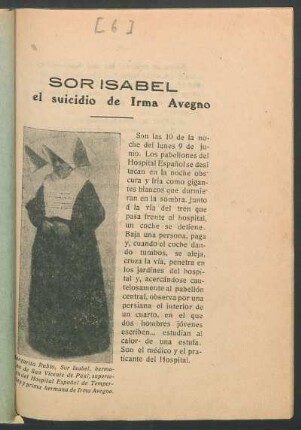 Margarita Rubio, Sor Isabel, hermana de San Vicente de Paul, superiora del Hospital Español de Temperley y prima hermana de Irma Avegno.