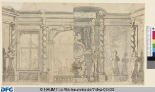 Saal. Prospekt. Halbentwurf. Zwei Varianten