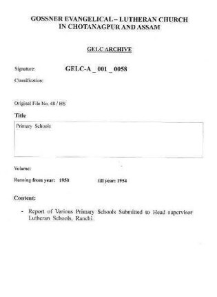 Primary Schools