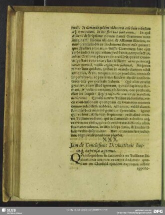 XXX. Jam de Conclusione Divinationis hucusq[ue] expensae agemus