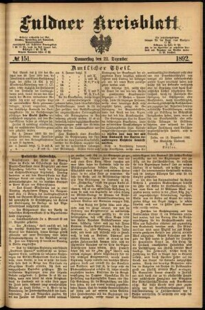 Ausgabe vom Donnerstag, den 22. Dezember 1892.