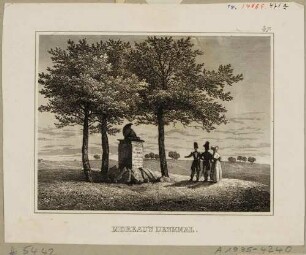 Denkmal für den französischen General der Befreiungskriege gegen Napoleon Jean Victor Moreau (1761-1813), aus Schiffners Beschreibung von Sachsen um 1840
