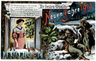Weihnachts- und Neujahrs-Glückwunschkarten: Nr. 1508: Mit Glockenschlag um Mitternacht ...