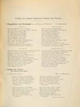 Programm zu dem am Samstag den 22. Juni 1895, abends 1/2 8 Uhr zu Augsburg im Schießgrabensaal stattfindenden Concerte zur Feier des XXXIV. Stiftungs-Festes