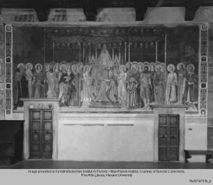 Maestà mit Heiligen, Stadtpatronen und Stifter