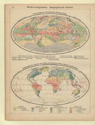 Jahreszeitliche Verteilung der Niederschläge, Geographische Gebiete der Erde auf Grund des Klimas und der Landesnatur