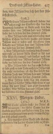 XXVI. Morgen-Lieder.