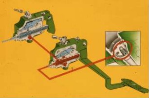 Schemazeichnung: Traktor, Maschinenelement, Bremssystem, Hydraulik