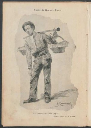 Tipos de Buenos Aires - Un vendedor ambulante - Dibujo á pluma