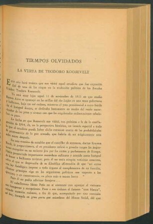 Tiempos olvidados : La visita de Teodoro Roosevelt