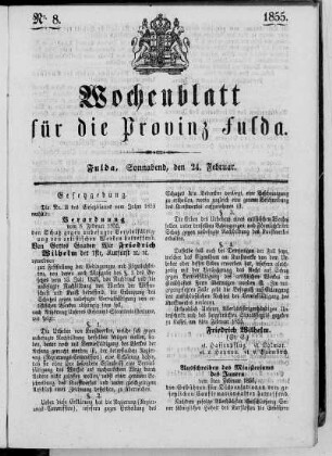 Nr. 8, Ausgabe vom 24. Februar 1855