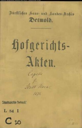 Capelle, Hermann gegen Stadt Horn - Unverdiente Strafe