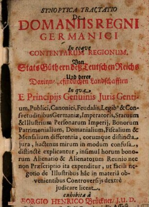 Synoptica Tractatio de Domaniis Regni germanici