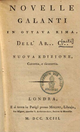 Novelle galanti : in ottava rima