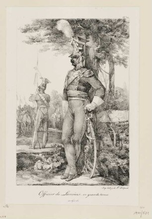 Officier de lanciers, en grande tenue, Blatt 20 der Folge "Kostüme der Kaisergarde"