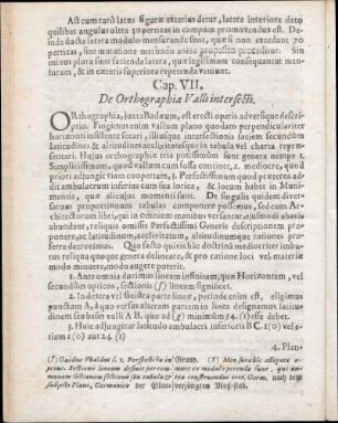 Cap. VII. De Orthographia Valli intersecti.