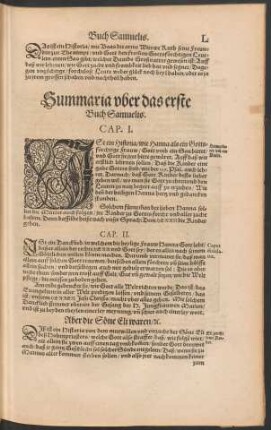 Summaria uber das erste Buch Samuelis.